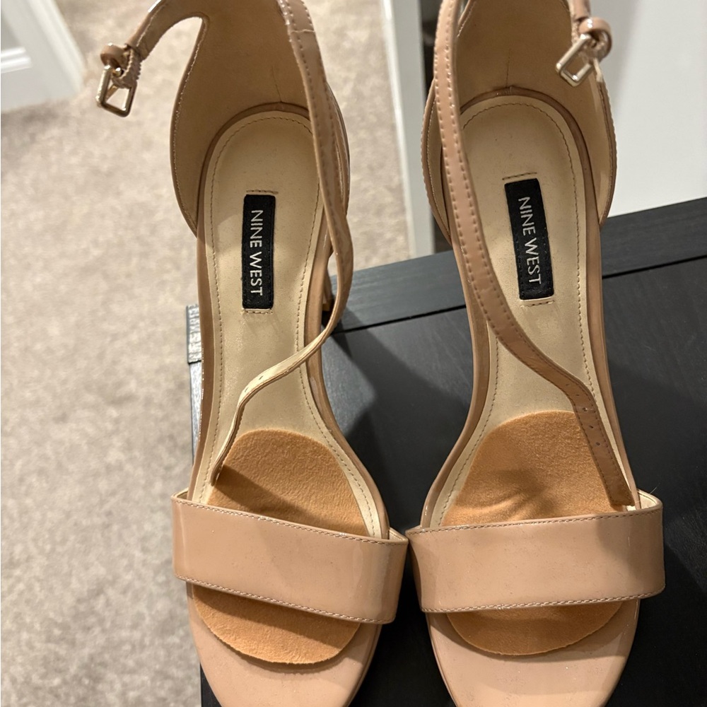 Nine West Nude Strappy Heels